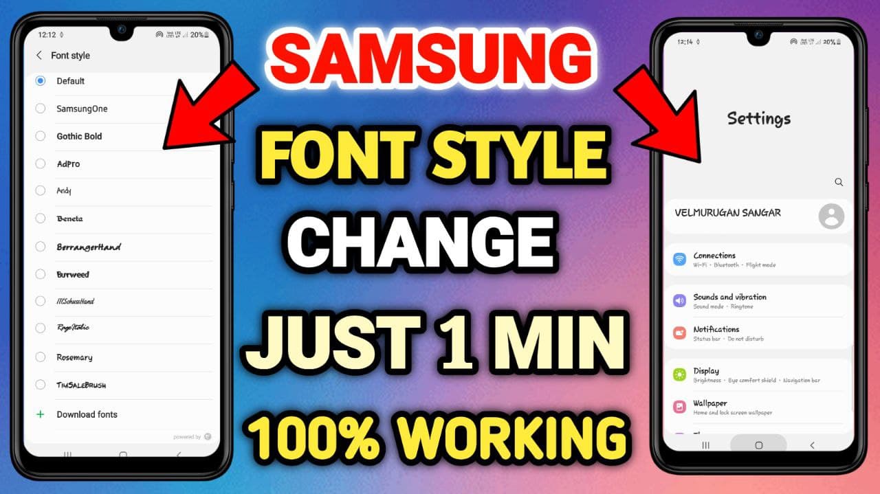 How To Change Font Style In Samsung Mobiles